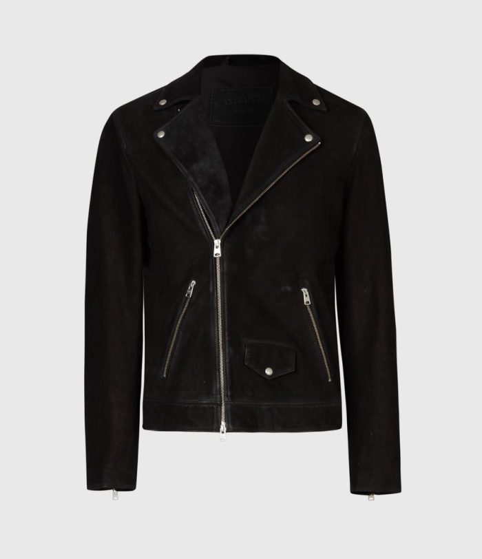 Mauri black leather biker jacket for men - Image 2
