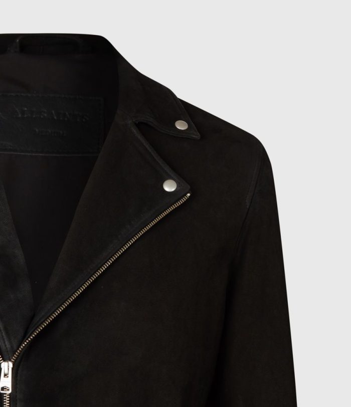 Mauri black leather biker jacket for men - Image 3