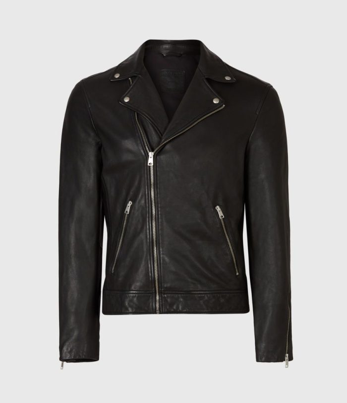 Tyson black leather biker jacket for men - Image 2