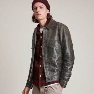Naru black leather jacket for men - Image 2