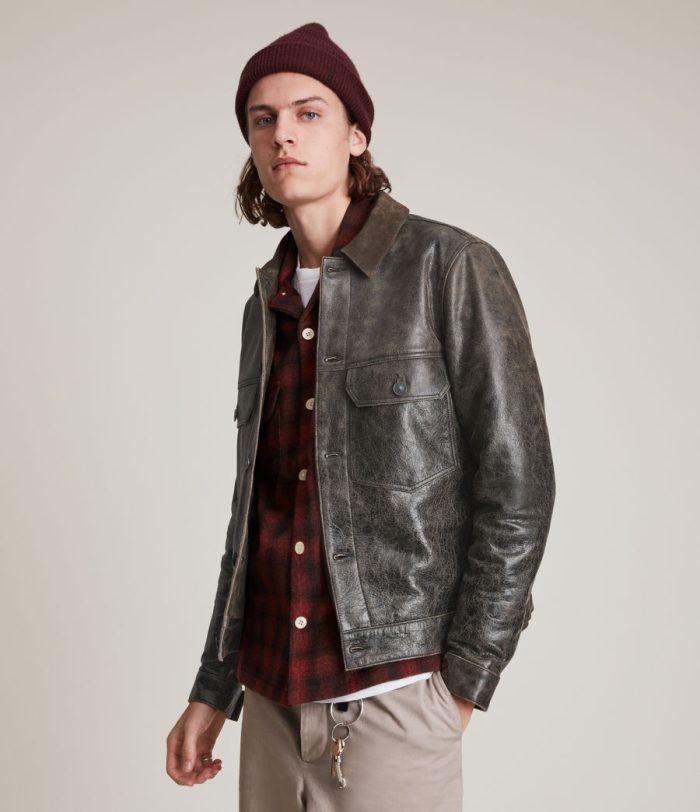 Naru black leather jacket for men - Image 2