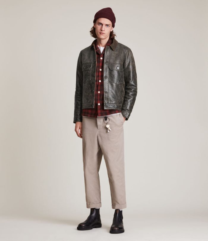 Naru black leather jacket for men - Image 4