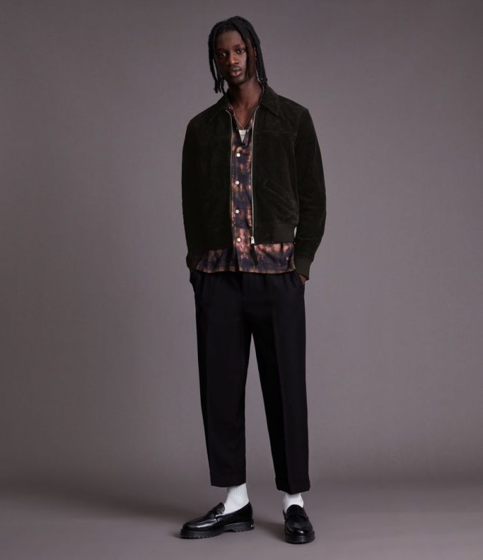 Halcrow suede leather black jacket for men