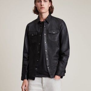 Irwin black leather jacket for men - Image 2
