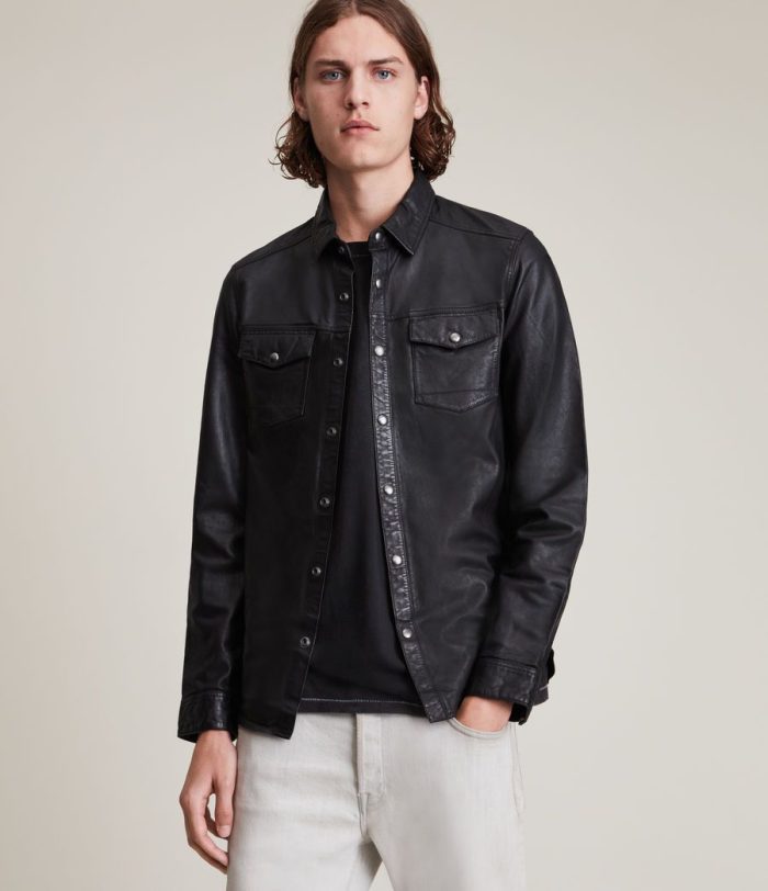 Irwin black leather jacket for men - Image 2