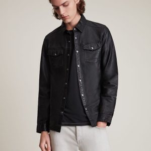 Irwin black leather jacket for men - Image 3