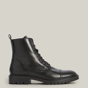 Piero black leather boots for men