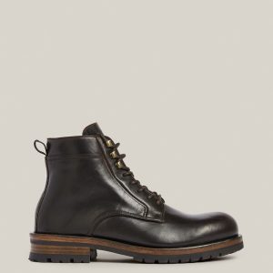 Holster black leather boots for men