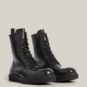 Shaw black leather boots for men - Image 4
