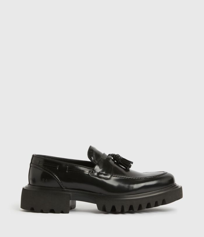 Vine black leather loafers for men - Image 2