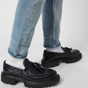 Vine black leather loafers for men - Image 3