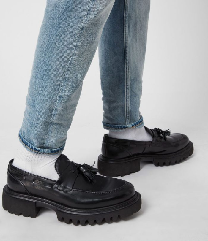Vine black leather loafers for men - Image 3