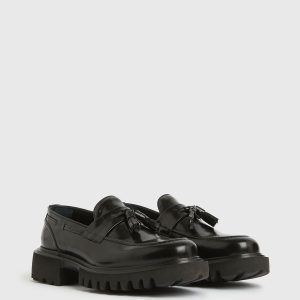 Vine black leather loafers for men - Image 4