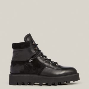 Kai black leather boots for men
