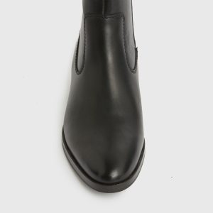 Ridge black leather boots for men - Image 3