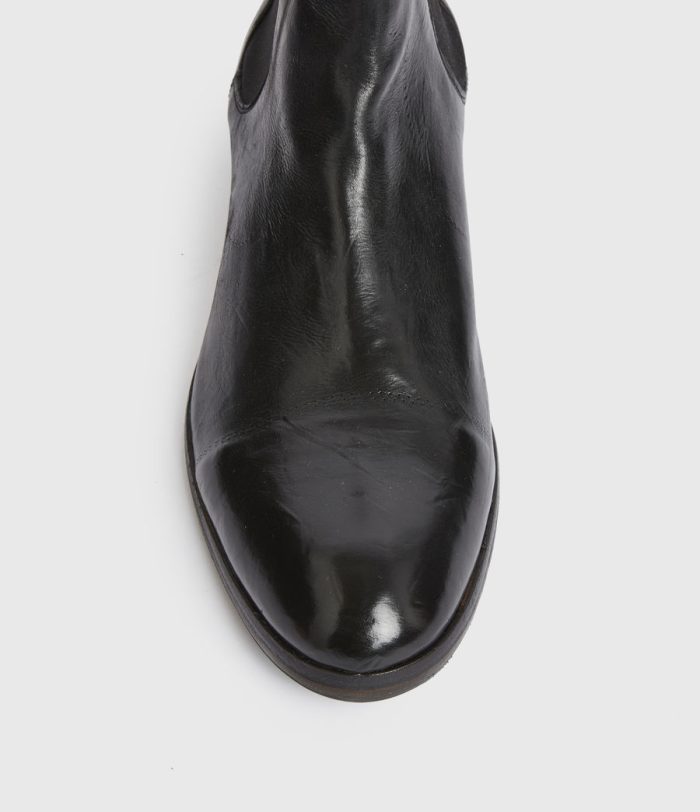 Jesiah black leather boots for men - Image 4