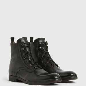 Mikkel black leather boots for men