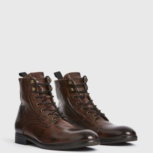Mikkel brown leather boots for men - Image 3
