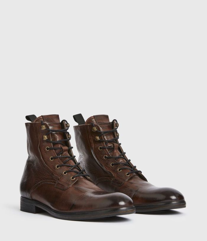 Mikkel brown leather boots for men - Image 3