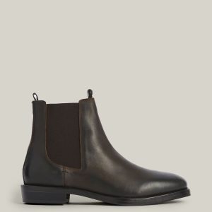 Eli black leather boots for men