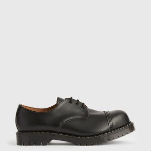 Gower black leather derby shoes for men