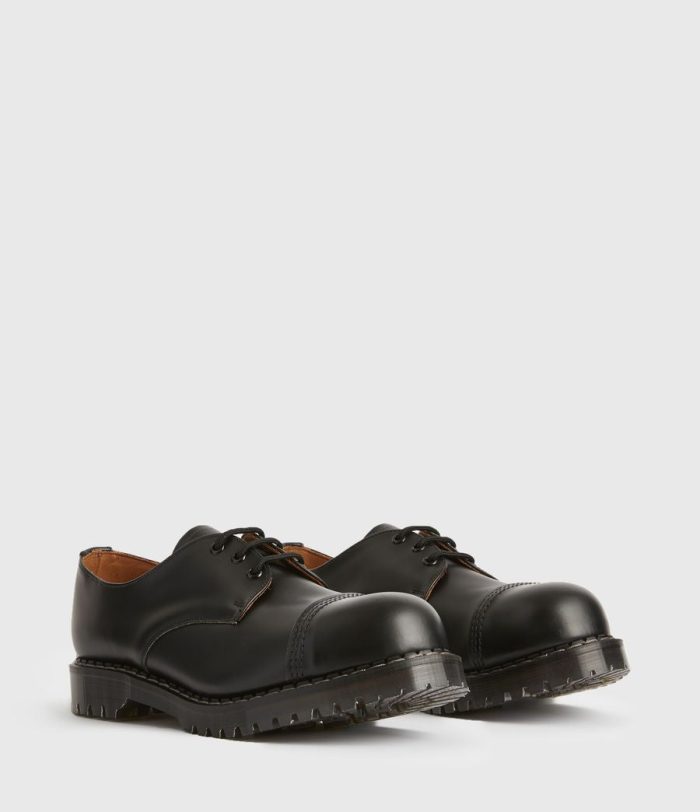 Gower black leather derby shoes for men - Image 3