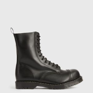River black leather boots for men