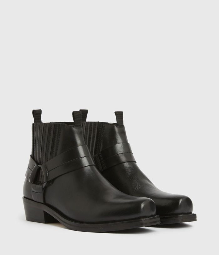 Abbot black leather boots for men - Image 4