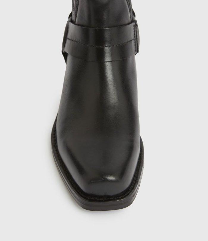 Abbot black leather boots for men - Image 3