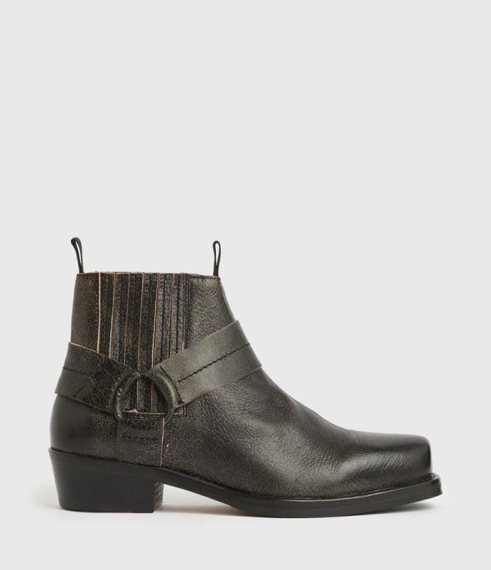 Abbot black leather boots for men - Image 2