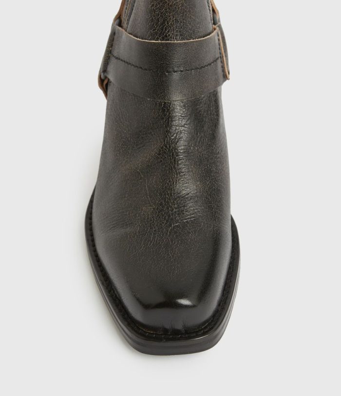 Abbot black leather boots for men - Image 3