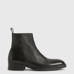 Seth black leather boots for men