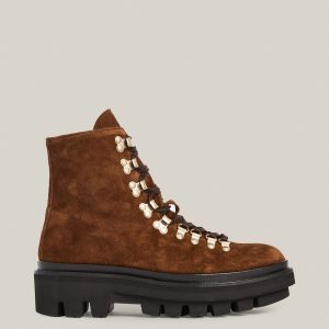 Wanda brown suede boots for women