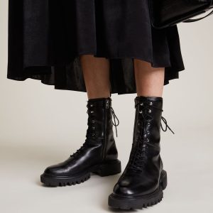 Maren black leather boots for women - Image 2