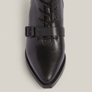 Kaylee black leather boots for women