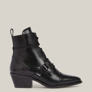 Katy poli black leather boots for women - Image 2