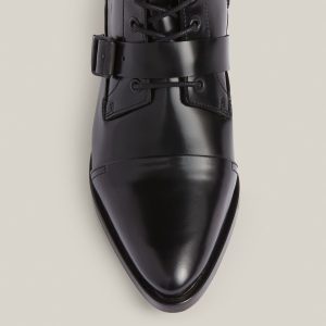 Katy poli black leather boots for women