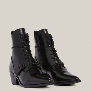 Katy poli black leather boots for women - Image 4
