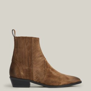 Fion brown suede boots for women