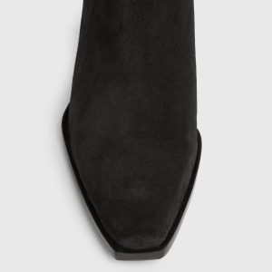 Layla suede fringe black boots for women - Image 3