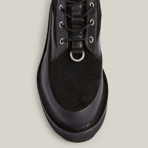 Bexley black leather suede boots for women