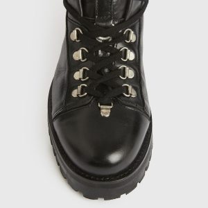 Franka black leather boots for women - Image 4