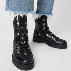 Franka black leather boots for women - Image 3