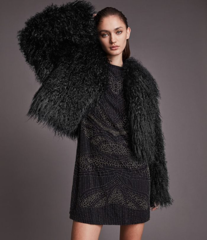 Brooke shearling black jacket for women - Image 3