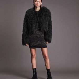 Brooke shearling black jacket for women - Image 4