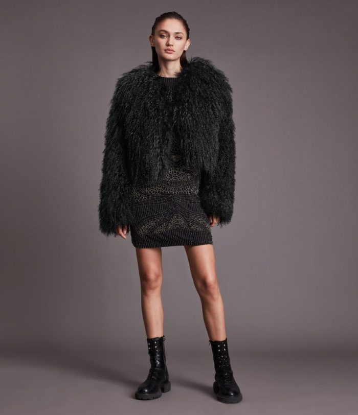 Brooke shearling black jacket for women - Image 4
