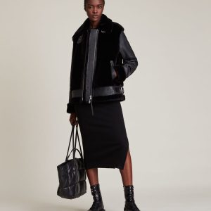Bexley shearling black jacket for women - Image 2