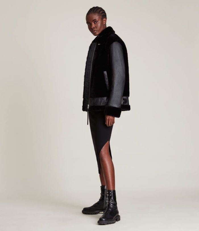 Bexley shearling black jacket for women