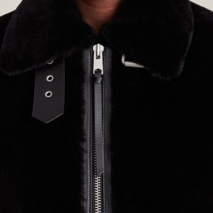Bexley shearling black jacket for women - Image 3
