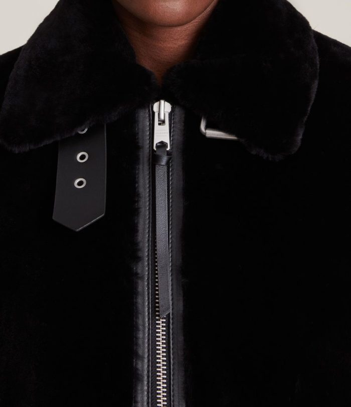 Bexley shearling black jacket for women - Image 3